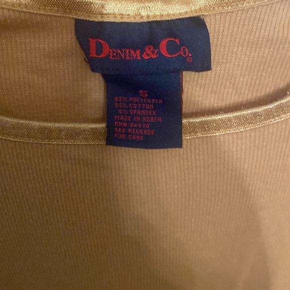 Denim&Co. Womans LS Sweater Mustard Color Size S - Picture 3 of 3